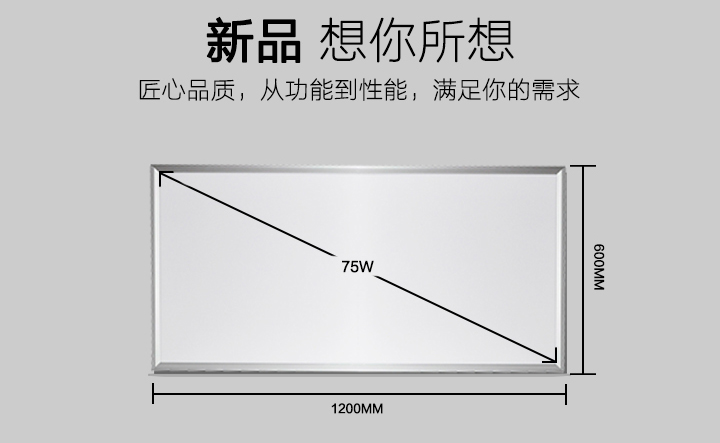 LED錄播教室燈KM-LB1(600×1200mm)正面展示